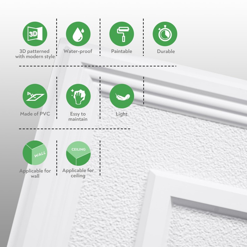 STICKGOO PVC Ceiling Tiles, 2'x2' Glue Up Ceiling Panel Popcorn