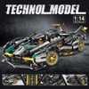 1012PCS High Tech 1:14 Black Golden V12 Concept Super Sports