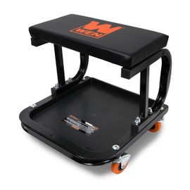 WEN 73011T 250 lb. Capacity Rolling Mechanic Seat with Onboard Storage