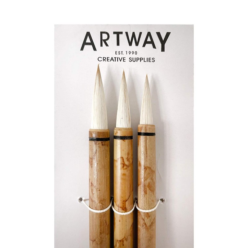 Artway Chinese Bamboo Brush Set - Small, Medium and Large