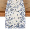 Artoid Mode Monochrome Sketch Floral Birds Spring Table Runner, Summer
