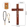 Woodvio - Handmade wooden wall cross, traditional Catholic crucifix