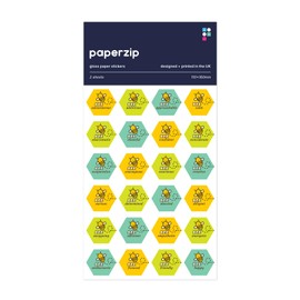 PAPERZIP - Bee Happy and Other Positive Characteristics – 48 Stickers for Children, Teachers, Parents