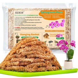 Sukh 6oz Sphagnum Moss for Plants - Sphagnum Peat Moss Natural Premium Long Fibered Chile Dried Moss Potting Mix for Orchids Succulent Carnivorous Potted Plant Reptiles Medium