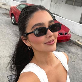 SODQW Rectangle Sunglasses for Women Designer Vintage Small Retro 90s Ladies Shades UV Protection