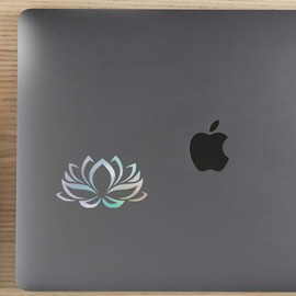 NBFU Decals Lotus Flower Buddhist Yoga Meditation 1 (Hologram) (Set of 2) Premium Waterproof Vinyl Decal Stickers for Laptop Phone Accessory Helmet Car Window Bumper Mug Tuber Cup Door