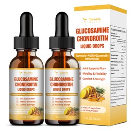 (2 Packs) Glucosamine Chondroitin MSM Support Joint Health - Chondroitin Sulfate Supplement Turmeric, Quercetin, Bromelain, MSM Oil