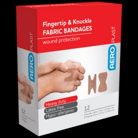 AEROPLAST Premium Fabric Fingertip & Knuckle Dressings 12 Packs