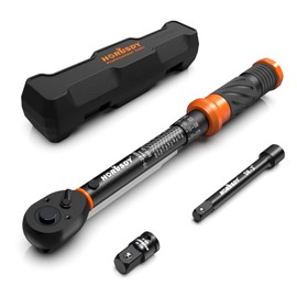 HORUSDY 1/4" Torque Wrench 4PCS Set, 20-240 in-lb Click Torque Wrench with 3" Extension Bar & 1/4" to 3/8" Adapter, Cr-V Inch Pound Torque Wrenches for Bike, Motorcycle & Small Engine Repair