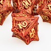 ORIFANTOU Metal DND Dice Set with Box, Golden Red Tree