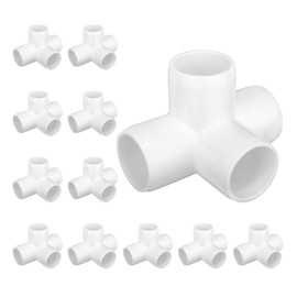 Carvedexquisitely 4-way PVC Fittings, 1-inch Furniture Grade Elbow Fittings, 4-way Side Outlet Tee Fittings, Tent PVC Connectors and Greenhouse Pipe Fittings(12 packs)