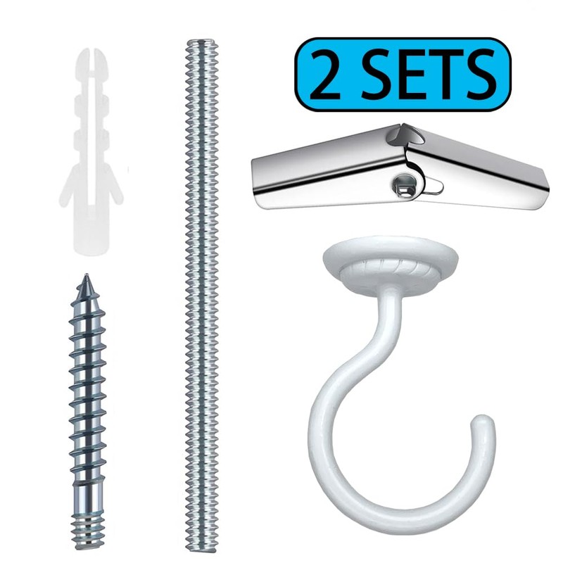 EVSTELUO 2 Sets Large Swag Ceiling Hooks Heavy Duty Swag