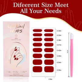JERCLITY 2 Sheets 32pcs Semi Cured Gel Nail Strips, Gel Nail Wraps Needed LED Lamp to Cured, Ease to Use and Removal, 2 Prep Pads,1 Nail File,1 Wooden Cuticle Stick(Romantic Pink+Red)