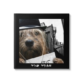 Stupell Industries Dog Dylan Funny Musician Wearing Hat Cityscape, Design by Noah Bay