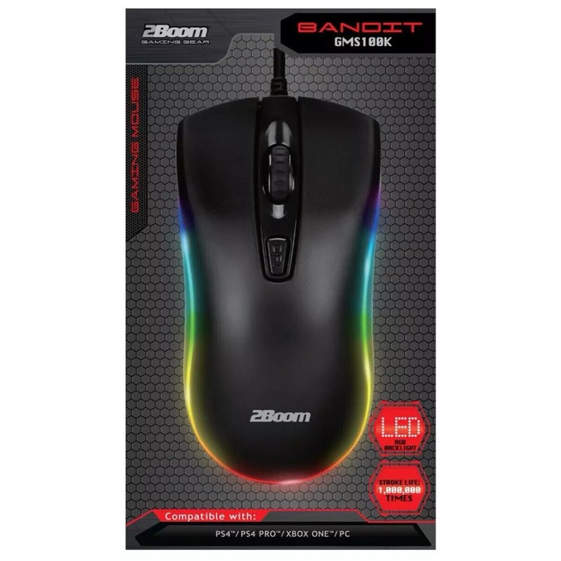2Boom Bandit Wired Optical Gaming Mouse (GMS100K) LED, RGB Backlighting