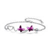 MEDWISE Butterfly Purple Crystal Bracelet 925 Sterling Silver Butterfly Bracelets