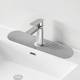 Faucet Mat for Kitchen Sink - 23.6" Diatomite Fast Drying Stone Sink Tray,Super Absorbent,Durable Faucet Drip Mat for Kitchen Sink and Bathroom Counter[Includes Sandpaper]