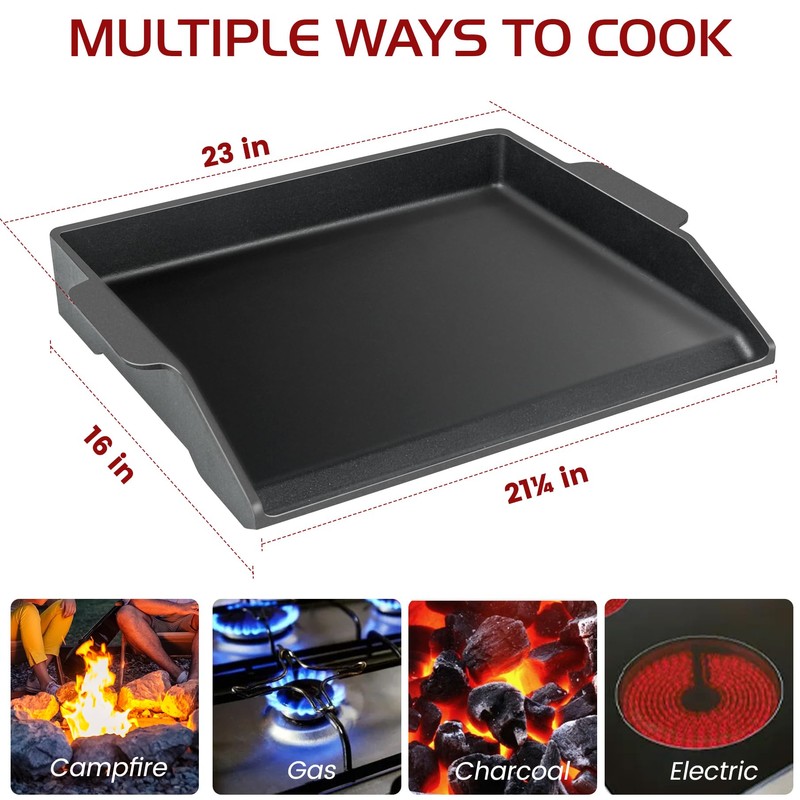 Cast Iron Griddle for Gas Grill Stove Top Plate Universal