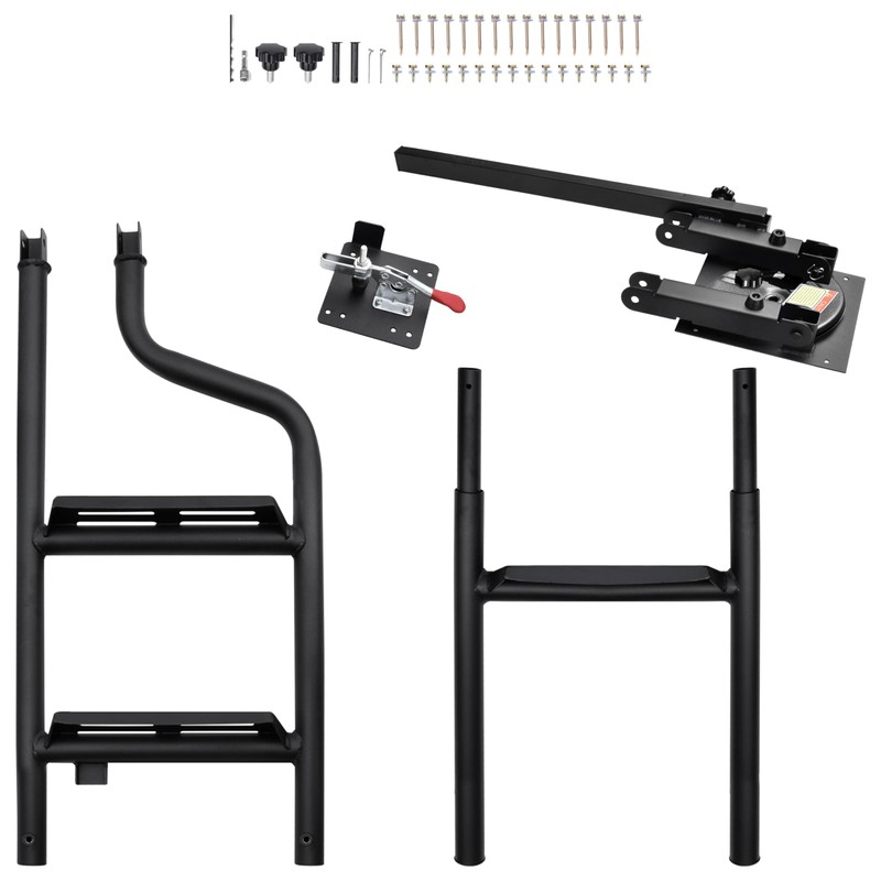 KEWISAUTO 45" Foldable Pickup Truck Tailgate Ladder with Grab Handle,