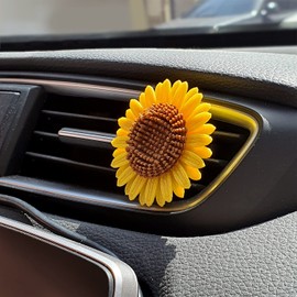 3D OM Air Freshener Sunflower for Car or Indoor, 3D Printing Plastic (eco PLA), Magnet and Clip - Attach to various Objects (Car, Air-cleaner, Fridge, Microwave, Shelf) – Solution is not included