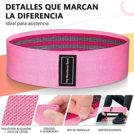 Set de 3 Bandas de Resistencia de Tela para Glúteos y Piernas, Ligas Elasticas Multifuncionales Anti-deslizantes para Entrenamiento en Casa, Yoga, Pilates, Hip Thrust y Estiramiento Incluye Bolsa
