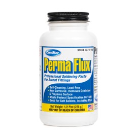 ComStar Perma Flux, Self-Cleaning Soldering Flux for Sweat Fittings, Non-Corrosive Paste for Strong, Leak-Proof Bonds, Lead-Free, Works w/Soft Solders like 95/5, Meets Fed Spec O-F-506, 8 Oz (15-115)