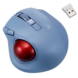 Nakabayashi MUS-TRLF224BL Small Wireless Quiet 5 Button Laser Thumb Trackball / Blue