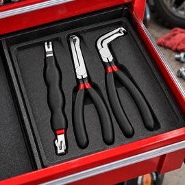 8" 60-Degree Electrical Disconnect Pliers For Automotive Connectors & Sensors - Angled Wire Plug Removal Tool