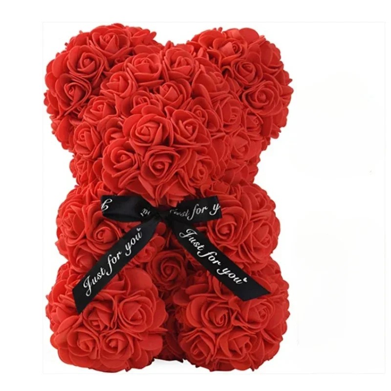 Artificial Rose Teddy Bear with LED Light – Romantic Flower