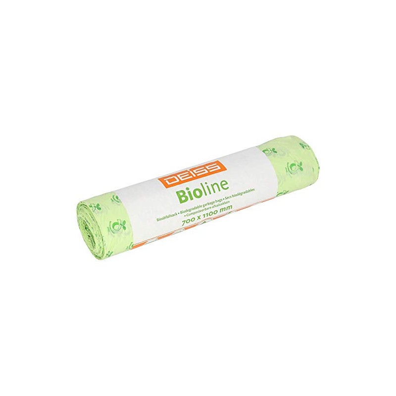 Deiss Bioline Organic Bin Liners 120 L, Compostable, Pack of