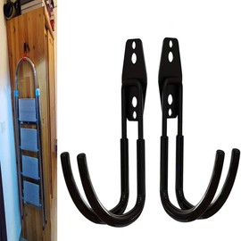 2Pcs Folding Step Stool Hanger, Telescoping Wall Mount Ladder Hooks for Home & Office Display & Storage Step Stools Tool (T-Type)