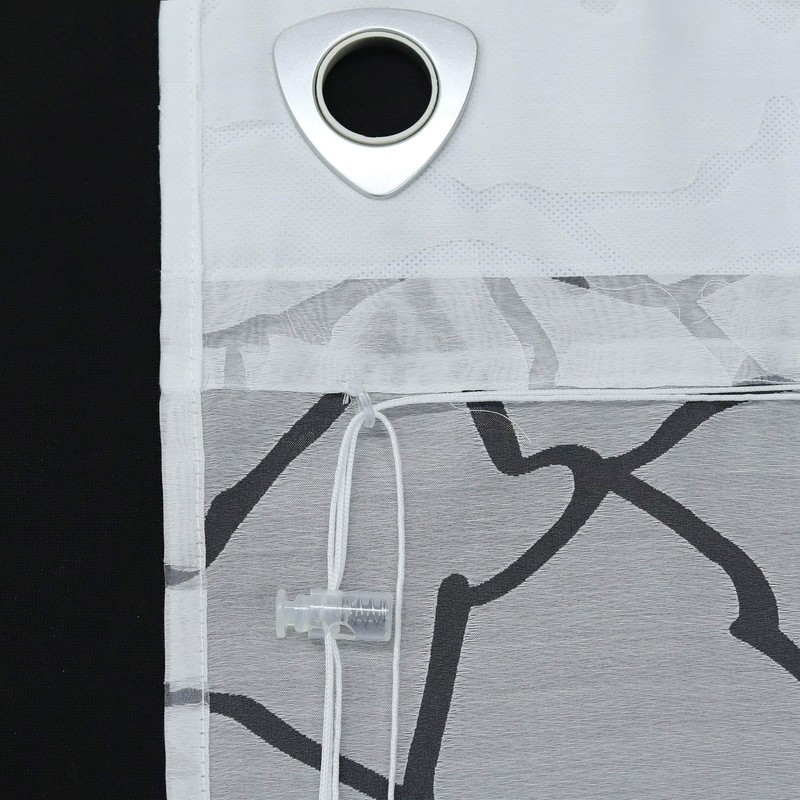 ESLIR Roman Blind with U-hooks Kitchen Roman Curtains Semi-transparent Eyelet