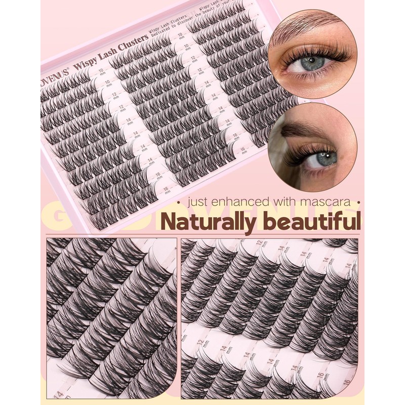 Goddvenus Wispy Lash Clusters Kit Mascara-like Natural Eyelash Clusters Lashes