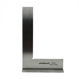 PIMALDAUM® Try Square, 90° Flat Angle with Stop acc. to DIN 875/0, Stainless Steel (Metal, 150 x 100 mm)
