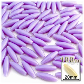 100pc Plastic Opaque Spaghetti Beads 20mm Royal Blue Beads