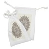Ambesonne Brown Mandala Fabric Pouch Set of 2, Antique Detailed
