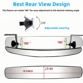 EUNRTJ Golf cart Club car Rearview Mirror Suitable for EZ-GO Yamaha 180 Degree Panoramic 16.5-inch Golf cart Universal Rearview Mirror