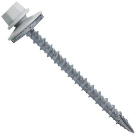 #10 Metal Roofing Screws: (250) Screws x 2-1/2" Brite White Hex Washer Head Sheet Metal Roof Screw. Self Starting/Tapping EPDM Washer. Colored Head for Corrugated Roofing