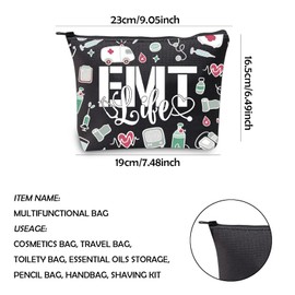 WCGXKO Emergency Medical Technician Gift Paramedic Gift EMT Life Zipper Pouch Makeup Bag (EMT Life CA)