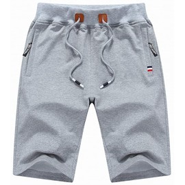 Aspersio Men's Fashionable Half Length Half Pants, Above Knee, Cool Shorts, Street Fashion, phantom grey