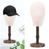 Milageto Mannequin Head Model Hat Display Stand Wooden Support Versatile