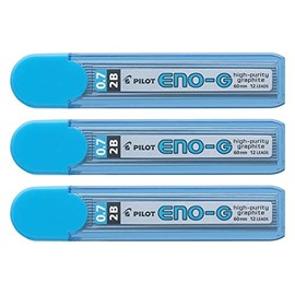 PILOT 3 x Leads with 12 Leads ENO-G Graphite for Mechanical Pencil 2B 0.7 mm