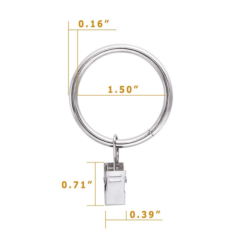 40pcs Rustproof Drapery Matte Stainless Steel Metal Curtain Rings with