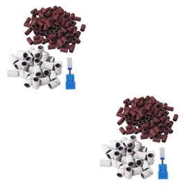 FOMIYES 402pcs Sanding Sleeve Nail Polishing Band Grinding Heads Nail Drill Sanding Bands Kit