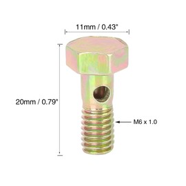 X AUTOHAUX 4 Sets Motorcycle Hollow Bolts Brake Banjo Hollow Screw Metric Thread M6 x 1.0 mm
