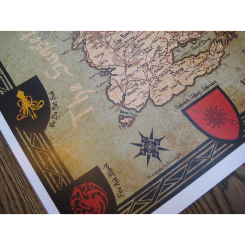 Game of Thrones 11" x 13.5" Map Collector's Poster