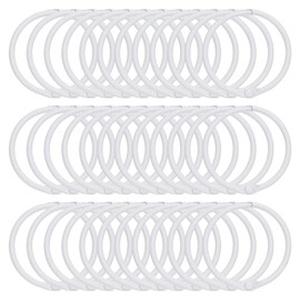 uxcell 36pcs Shower Curtain Rings, 1.5 Inch ID Iron Round Snap Shower Curtain Hooks Glide Smoothly Shower Hooks for Bathroom Shower Curtain Rods, White