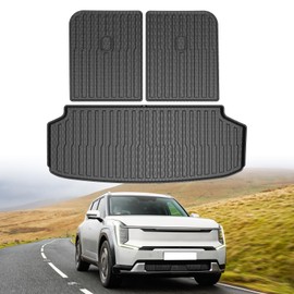 Mixsuper Cargo Liner for 2024-2026 Kia EV9, for 6 Passenger, Trunk Mat Backrest Mat for EV9 Accessories Cargo Mat Rear Trunk Liner Black