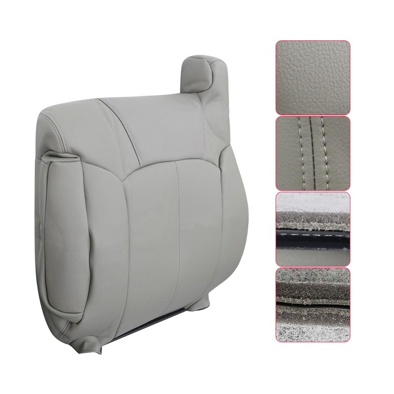 FZJDSD Gray Leather Driver Side Top Lean Back Replacement Seat