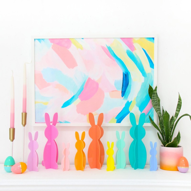 C.R. Gibson Kailo Chic Acrylic Bunny Spring and Easter Decorations,